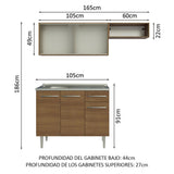 Combo de Cocina Madesa Emilly 165cm MM 05