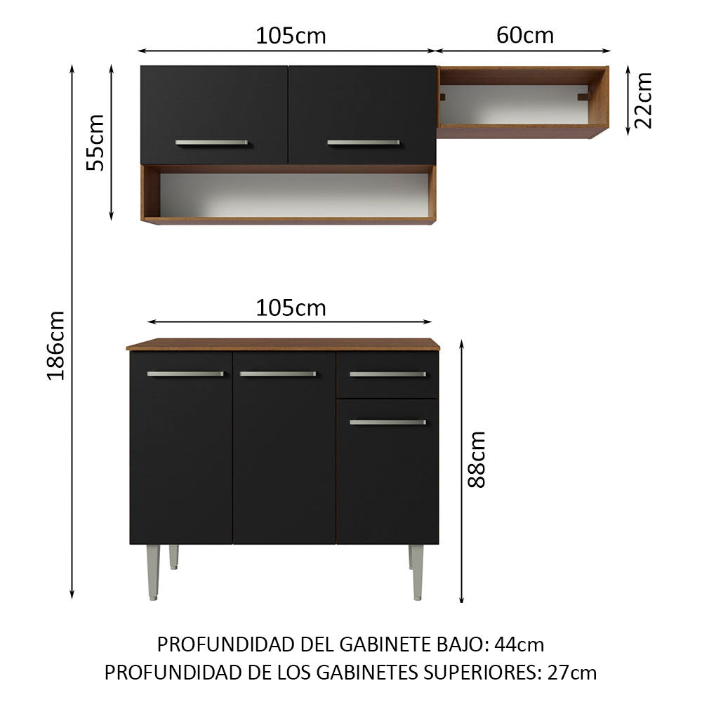 Combo de Cocina Madesa Emilly 165cm MN 07