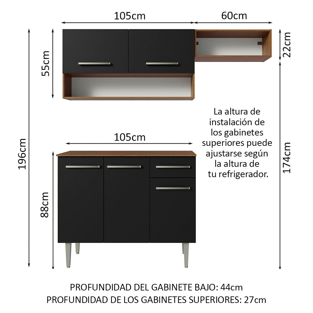 Combo de Cocina Madesa Emilly 165cm MN