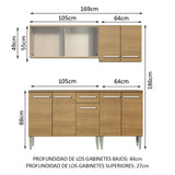 Combo de Cocina 169cm Emilly Box Madesa 03 - Marrón