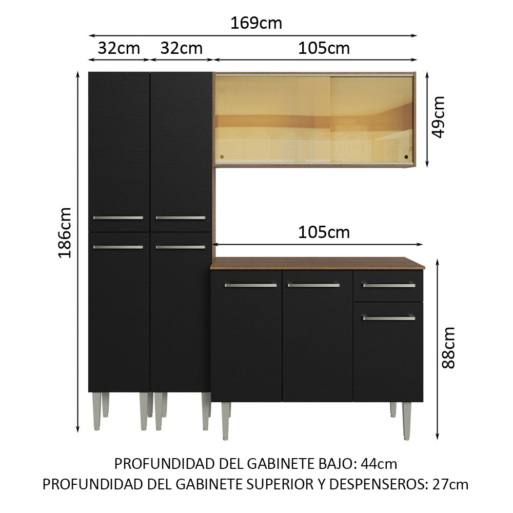 Combo de Cocina Madesa Emilly 169cm MN 09