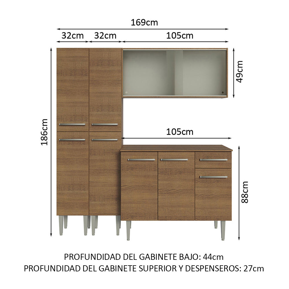 Combo de Cocina Madesa Emilly 169cm MM 10