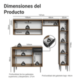 Cocina Compacta 197 cm Emilly Marrón/Negro 01