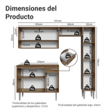 Cocina Compacta 197 cm Emilly Marrón/Gris 01