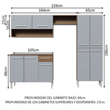 Cocin Compacta 229 cm Emilly Pop Marrón/Gris