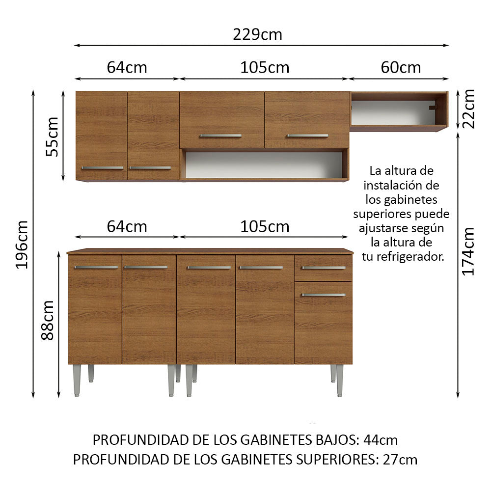 Combo completo de Cocina Madesa Emilly 229cm MM 14