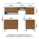 Combo completo de Cocina Madesa Emilly 229cm MM 15
