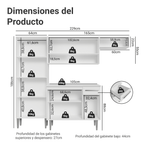 Cocina Compacta 229 cm 9 Puertas 1 Cajón Blanco Emilly Madesa