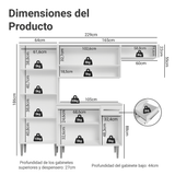 Cocina Compacta 229 cm Emilly Blanco 016