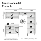 Combo de Cocina 229 cm Emilly Blanco 17