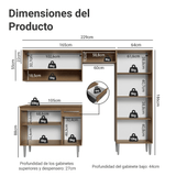 Cocina Compacta 229 cm Emilly Marrón/Blanco 017