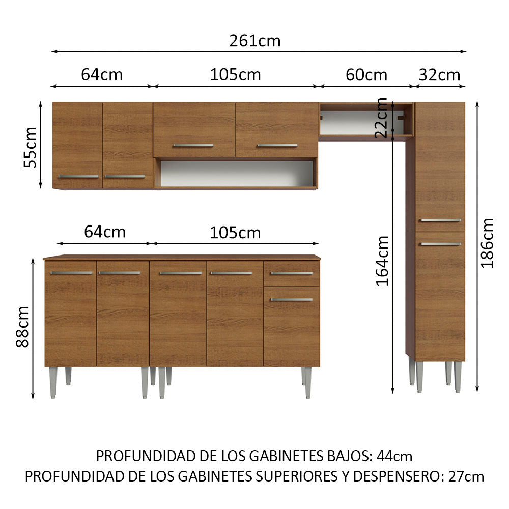 Combo completo de Cocina Madesa Emilly 261cm MM 09