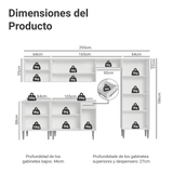 Combo completo de Cocina 293cm Blanco Emilly Madesa 01