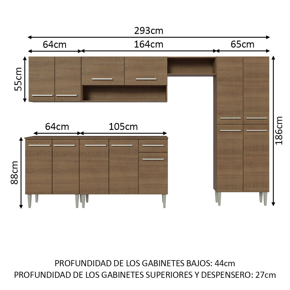 Combo completo de Cocina Madesa Emilly 293cm MM 01