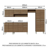 Combo completo de Cocina Madesa Emilly 293cm MM 01