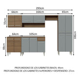 Combo completo de Cocina Madesa Emilly 293cm MG 01
