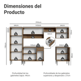 Combo completo de Cocina 293cm Marrón/Blanco Emilly Madesa 02