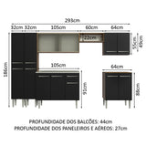 Combo completo de Cocina 293cm Con Bacha Emilly Madesa 06
