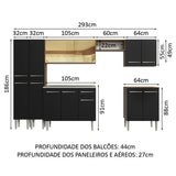 Combo completo de Cocina 293cm Con Bacha Emilly Madesa 07