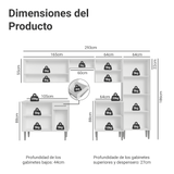 Combo completo de Cocina 293cm Blanco Emilly Madesa 09