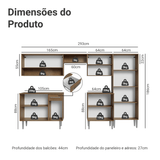 Combo completo de Cocina 293cm Marrón/Blanco Emilly Madesa 09