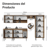 Cocina Compacta 293 cm Emilly Marrón/Gris 011