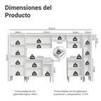 Combo completo de Cocina 325 cm 15 Puertas 1 Cajón Blanco Emilly Madesa