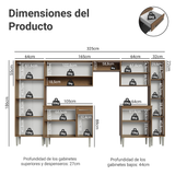 Combo Completo de Cocina 325 cm Negro/Marrón Emilly Joy Madesa