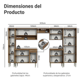 Combo Completo de Cocina 325 cm Marrón/Gris Emilly Madesa 02