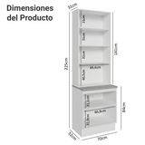 Kit Bajo Mesada con Cristalero Madesa Glamy 70cm MN 01
