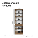 Kit Bajo Mesada + Cristalero 70cm Marrón/Negro Glamy Madesa 02