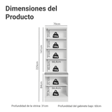 Kit Bajo Mesada + Cristalero 70cm Blanco/Marrón Glamy Madesa 02