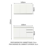Combo de Cocina Madesa Glamy Sin Bacha de acero inoxidable 120 Cm Blanco 01