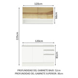 Combo de Cocina Madesa Glamy Sin Mesón De Acero 120 Cm