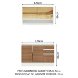 Combo de Cocina Madesa Glamy Sin Mesón De Acero 120 Cm