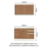 Combo de Cocina Madesa Glamy Sin Mesón De Acero Con 120 Cm