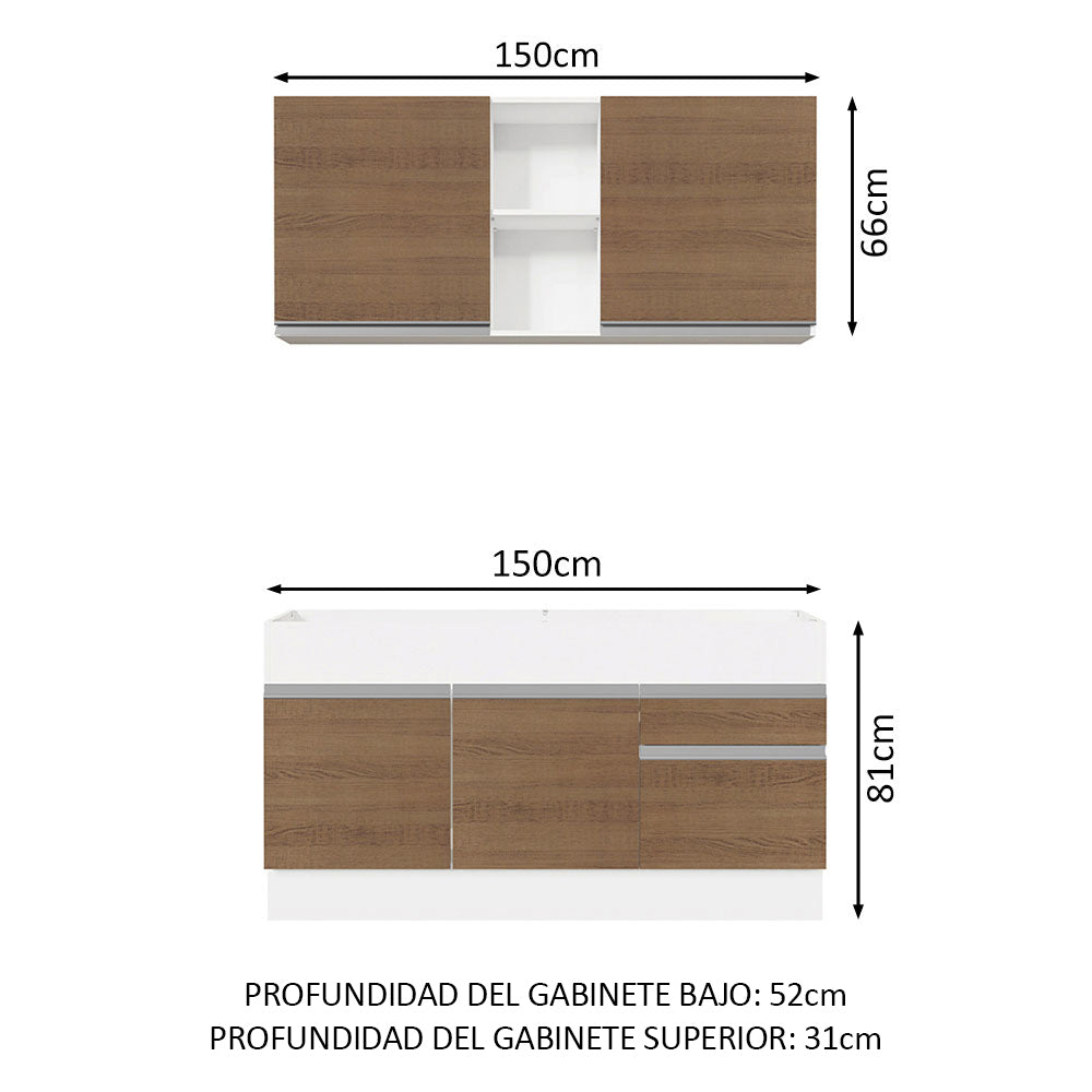 Combo de Cocina 150cm Glamy Madesa