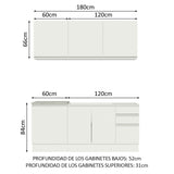 Combo de Cocina Madesa Glamy Sin Mesón De Acero 180 Cm