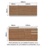 Combo de Cocina 180cm Marrón Glamy Madesa 05