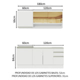 Combo de Cocina Modular Madesa Glamy 180cm BB