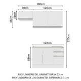 Combo completo de Cocina 180cm Blanco Glamy 09