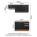 Combo de Cocina Madesa Glamy 180cm MN 09