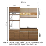 Combo de Cocina 190cm Madesa Helen Marrón/Marrón/Crema 02