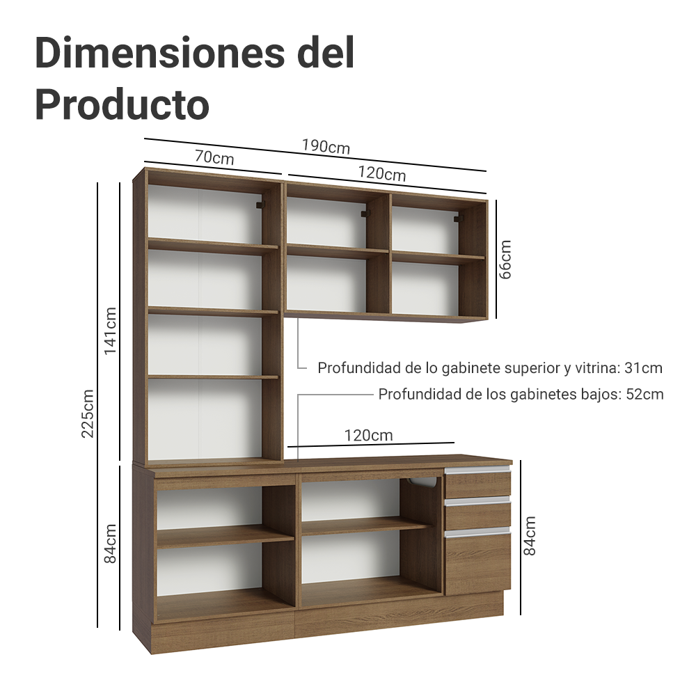 Combo de Cocina Madesa Glamy 190cm MM 05