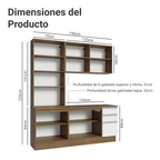 Cocina Compacta 190 cm 8 Puertas 3 Cajones Marrón/Blanco Glamy Madesa