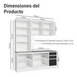 Combo completo de Cocina con Cristalero 190 cm Madesa Glamy BN 05