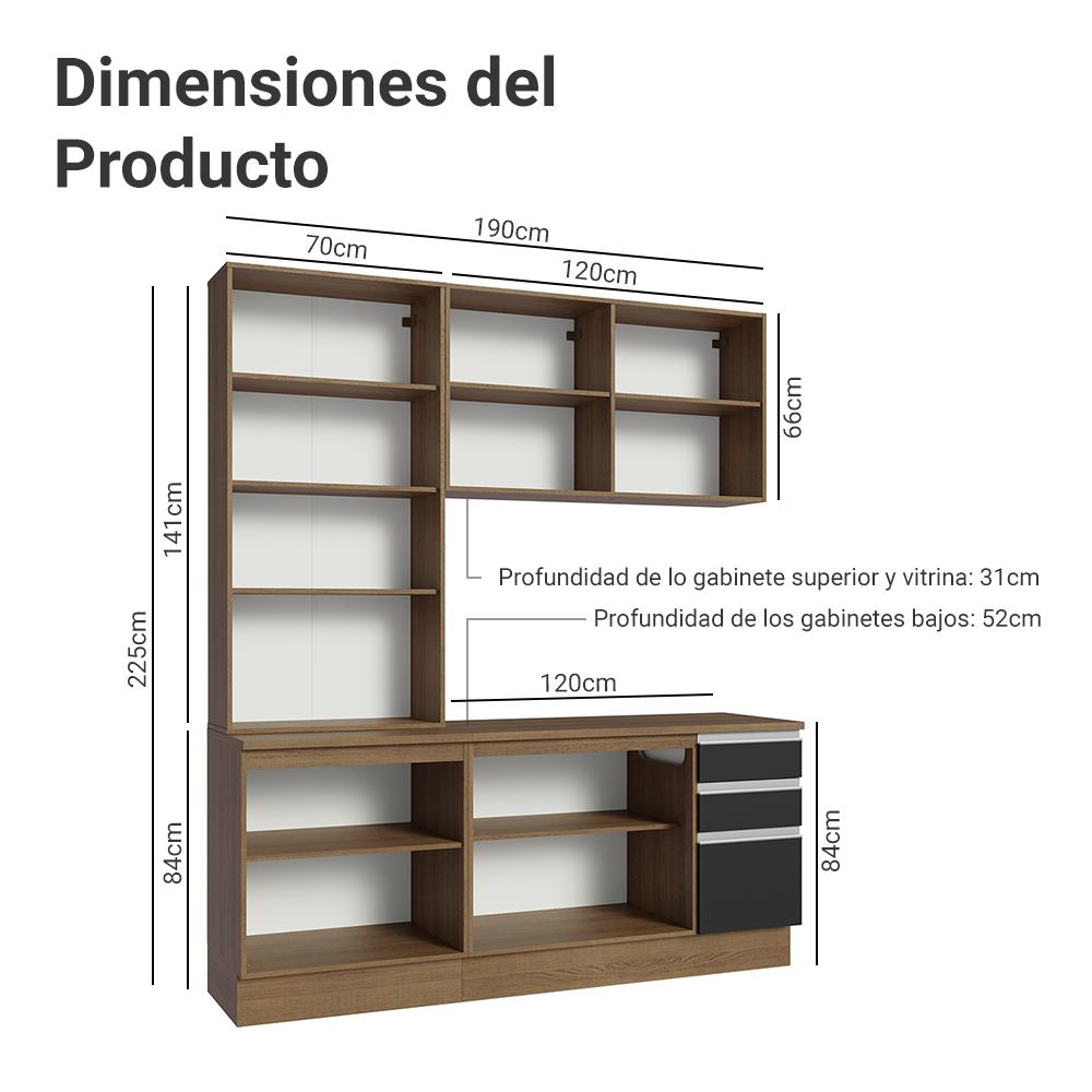 Combo completo de Cocina Madesa Glamy 190cm MN 05