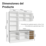 Combo de Cocina con Cristalero 190 cm Madesa Glamy BM 05