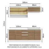 Combo completo de Cocina 200cm Blanco Marrón Glamy 03