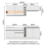 Combo completo de Cocina Modular Madesa Parma 220cm BB 02